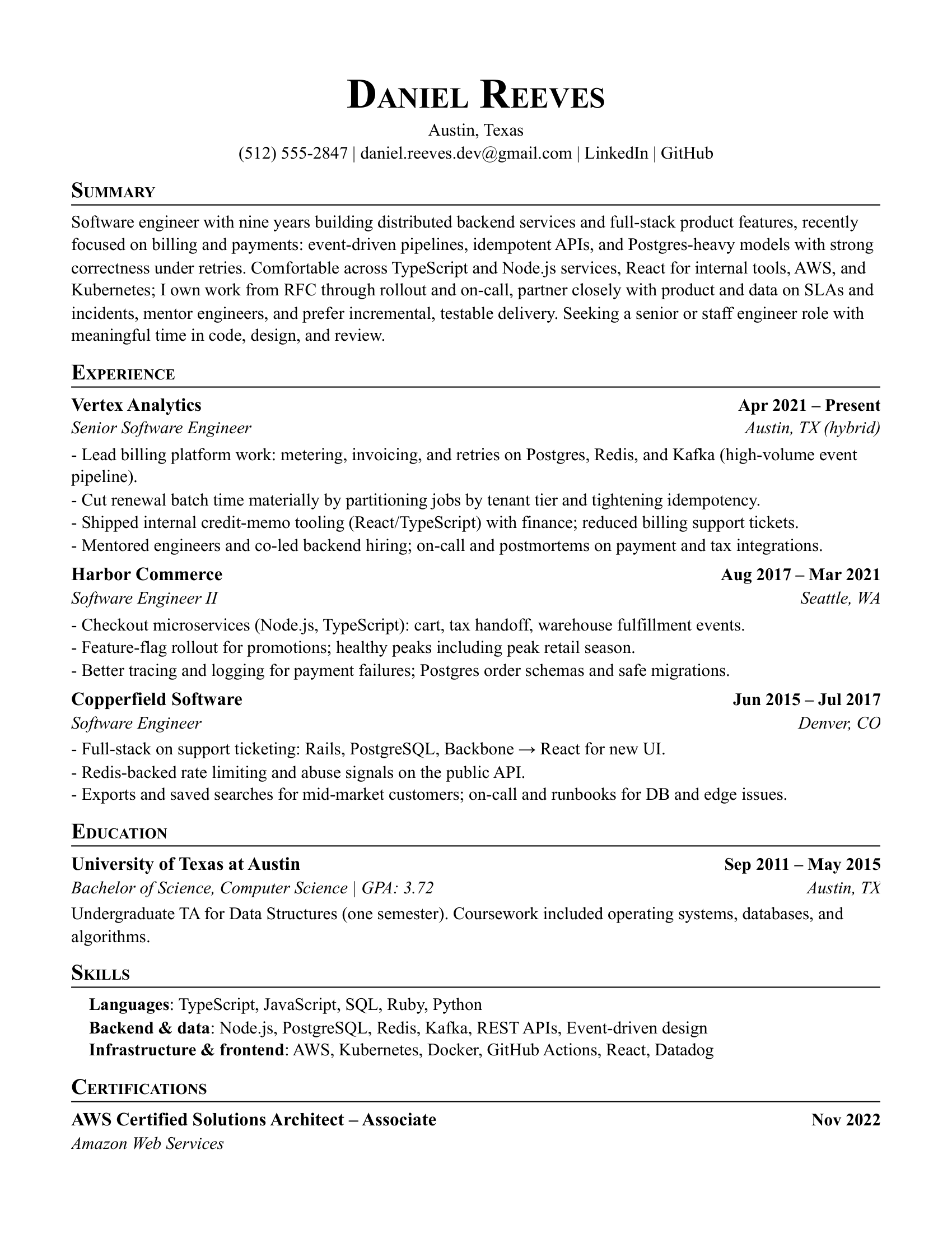 McDowell resume template preview